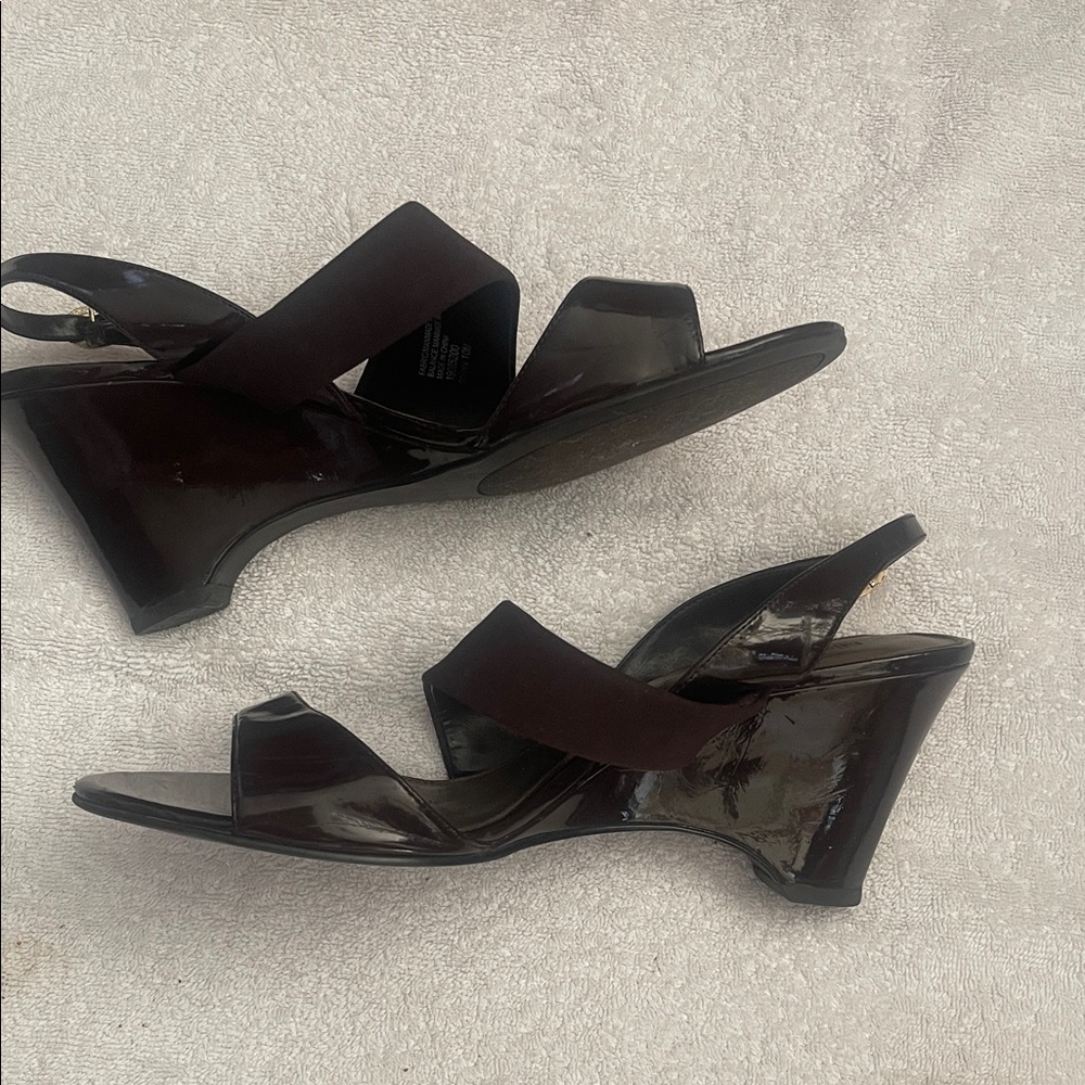 Elegant Women's Brown Wedge Sandals 
3" heel